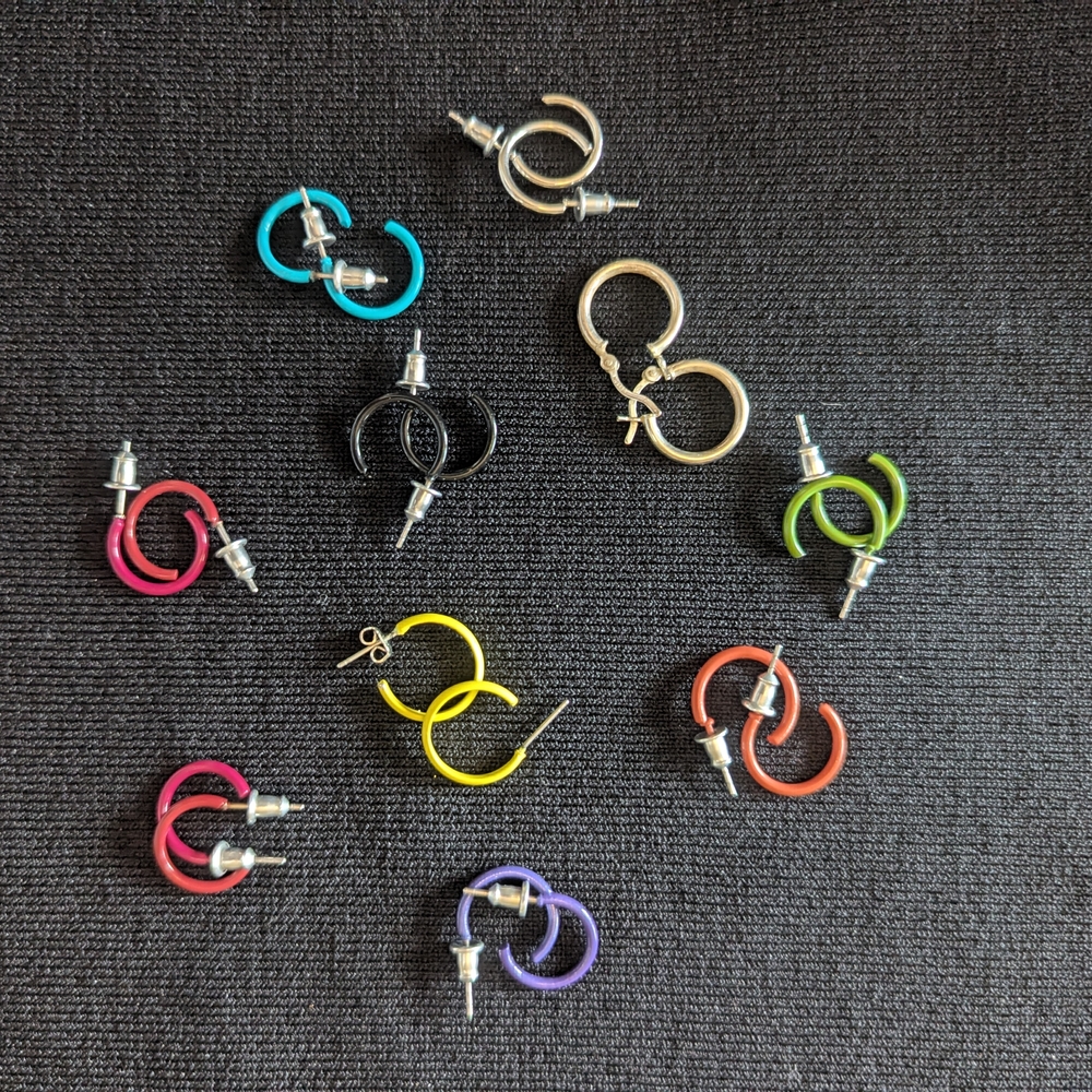 Colorful Hoop Earrings Set